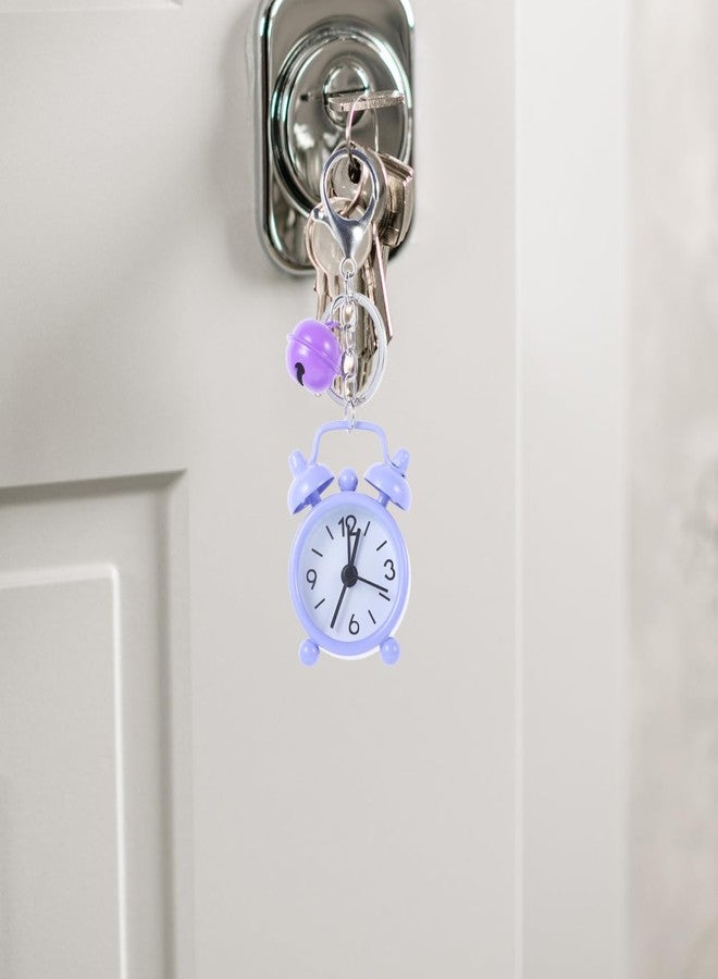 NICERIO 1PC Mini Clock Keychain Alarm Clock - Creative Purple Key Holder Bag Pendant for Students, Perfect for Kids - Image 3